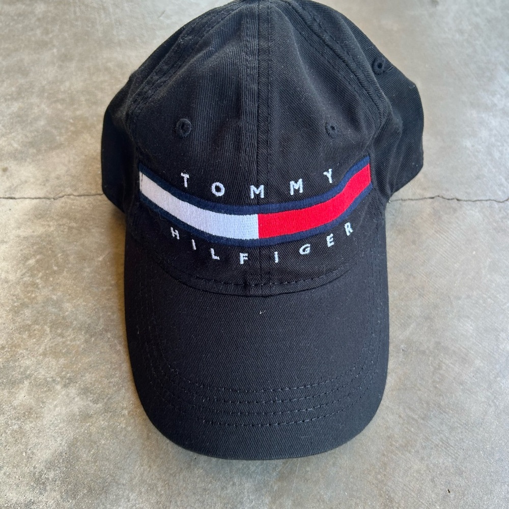 Tommy Hilfiger Black Cap with Red and Blue Accents